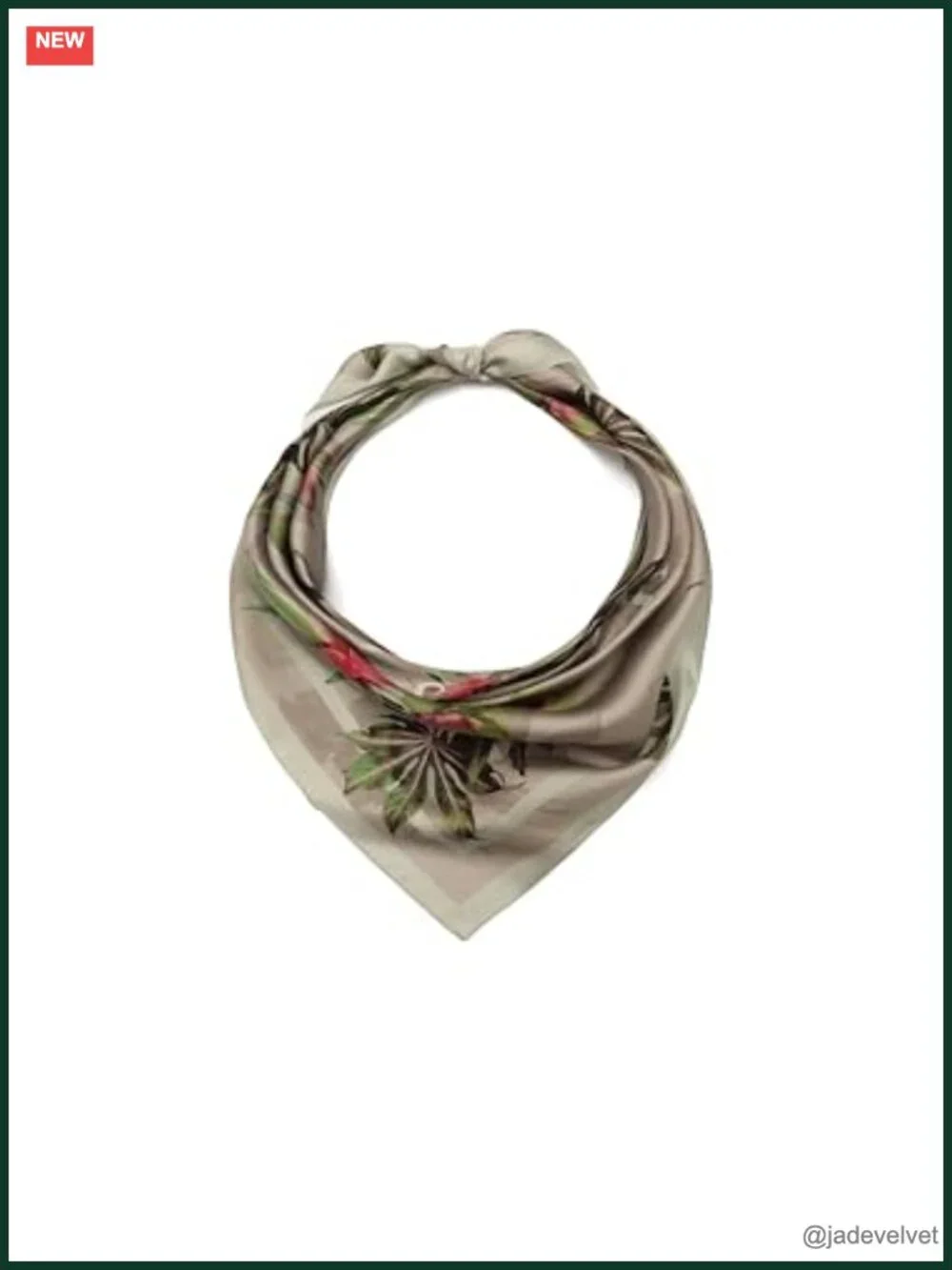 100% Silk Square Scarf with Barbwire Artwork